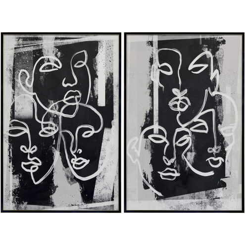 Face To Face Black Luxe Art, Set Of 2
